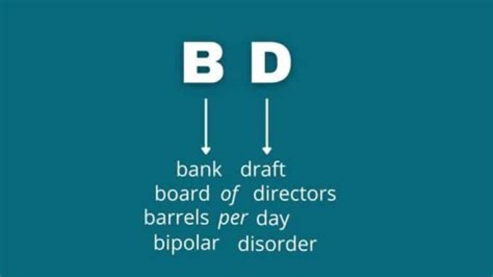 What does BD mean in banking?